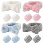 Bandeau pour cheveux Duoleimi Skincare-Set de 3 bandeaux démaquillants et bracelets cosmétiques pour femmes bandeau pour maquill