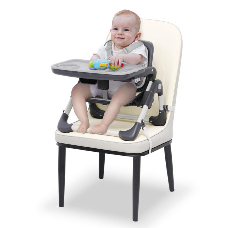Chaise Haute BeBe Rehausseur Chaise Enfant Pliable Chaise Bebe Table Siège Rehausseur de Voyage avec Réglable en Hauteur et Harn