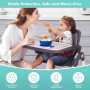 Chaise Haute BeBe Rehausseur Chaise Enfant Pliable Chaise Bebe Table Siège Rehausseur de Voyage avec Réglable en Hauteur et Harn