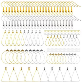 200 Pièces attache boucles d'oreilles，fermoir boucles d'oreilles kit boucle d'oreille a fabriquer Faire Soi-Même D'artisanat Lar