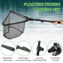 BNGXR Épuisette Pêche Pliable, Caoutchouc Filet Téléscopique Landing Net Antirouille Alliage D'aluminium Nylon Filet de Pêche 95