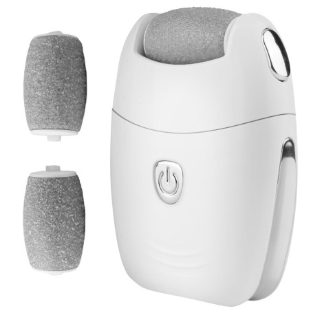 Râpe électrique puissante pour callosités - Appareil de soin des pieds rechargeable avec 3 rouleaux de rechange - Râpe électriqu