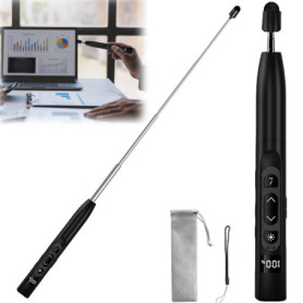Pointeur laser - Télécommande de présentation avec tige de pointage extensible - Télécommande PowerPoint - Pointeur pour présent