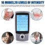 Appareil TENS - 16 modes - Électrodes de stimulation rechargeables contre la douleur - 16 programmes d'entraînement - 20 niveaux