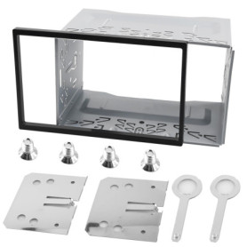 Cadre de montage universel pour radio de voiture 2DIN - Double cadre en métal - Support de montage fascia - Pour autoradio doubl