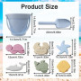 Golgner 8 pcs Ensemble de Jouets de Sable en Silicone, Ensemble de Jouets de Plage en Silicone, Jouet de bac à Sable avec Seau, 