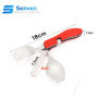 Senven 4 en 1 vaisselle de camping matériel de camping mis en acier inoxydable fourchette cuillère ensemble ouvre-bouteille camp
