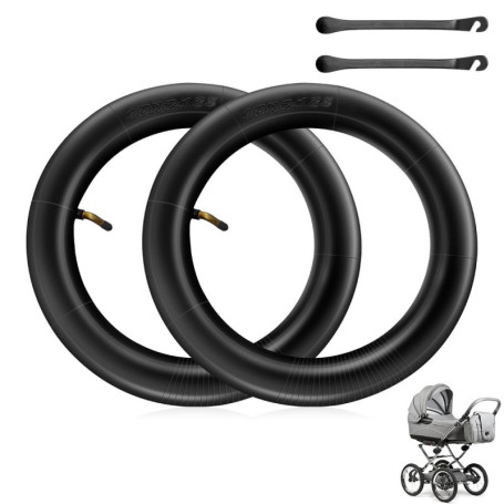 mizikuu 2 Pièces Chambre à Air, 10" 10 x 2/2,125 Tuyaux avec AV angle 45°/45° avec 2 Démonte-Pneu, Tuyau Sans Couture En Noir Tu