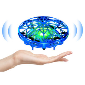 Kizplays Mini Drone UFO, Drone Volant Télécommandé, Lumières LED, Induction Infrarouge, Jouet Volant Télécommandé et Rechargeabl