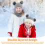 Udbrud Cagoule Bébé, Enfant d'hiver Cercle Echarpe Ensemble Enfant Double Pompon Cagoule Balaclava Bonnet Chaud écharpe Ensemble