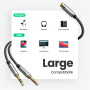 UGREEN Splitter Audio Double Jack 3.5mm Stéréo TRRS Adaptateur Micro Casque Mâle vers 2 Femelle Câble Répartiteur Y Compatible a