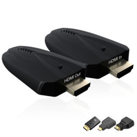 Transmetteur et récepteur HDMI sans fil - Entrée 4K prise en charge - Portée de 150 m - Plug and Play - Kit d'extension HDMI 2,4