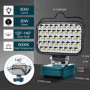 Lampe Led Rechargeable Pour Batterie Bosch 18V,80W Baladeuse Lampe 8000LM de Chantier Alimenté Par Pile, Projecteur avec Charge 