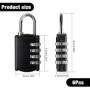 mizikuu Lot de 6 Cadenas à Combinaison de 4 Chiffres, Petit Cadenas a Code Serrure Combinée Numero Cadenas Code pour Casier, Gym