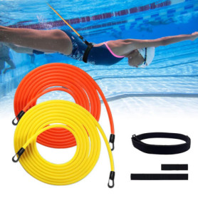 mizikuu 2 pièces Résistance Elastique de Nage Piscine, 4M Ceinture Nage Piscine pour Adultes Enfants Réglable Entraînement Ceint