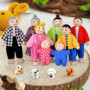 Riisoyu Famille de Poupée en Bois, Lot de 12 Mini Articulées Marionnettes Personnage Maison de Poupee Dolls de Jeu de Simulation