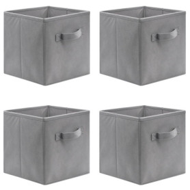 Sosayet Lot de 4 cubes de rangement pliants, 26 x 26 x 28 cm Boîtes de Rangement Ouvertes en Textile Non-Tissé, Tiroir en Tissu,