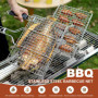 Panier à Rôtir à Poisson, Panier de Barbecue en Acier Inoxydable, Pliable, Portable, Accessoires Inoxydables Panier pour Barbecu