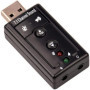 USB 2.0 Virtual 7.1 Channel Adaptateur audio stéréo Carte son externe, avec ports audio et microphone de 3,5 mm, amplificateur i