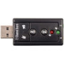 USB 2.0 Virtual 7.1 Channel Adaptateur audio stéréo Carte son externe, avec ports audio et microphone de 3,5 mm, amplificateur i