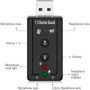 USB 2.0 Virtual 7.1 Channel Adaptateur audio stéréo Carte son externe, avec ports audio et microphone de 3,5 mm, amplificateur i