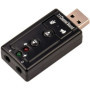 USB 2.0 Virtual 7.1 Channel Adaptateur audio stéréo Carte son externe, avec ports audio et microphone de 3,5 mm, amplificateur i