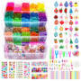 LUZOON 15000+ Elastique Bracelet Enfant Kit XXL, 45 Couleurs Loom Bands Enfant Boite de Rangement à 3 Couches Bricolage Élastiqu