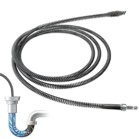 Riisoyu Furet Deboucheur Canalisation, 3m x 10mm Sonde de Debouchage WC Plomberie Brosse de Nettoyage Drain D'égout Spirale Débo