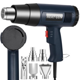 SinLaw Décapeur Thermique Professionnel 2500W, Pistolet à Air Chaud 50℃~650℃ Température Variable en Continu, 2 Débit D'air,Prot