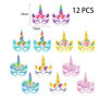 TFSYLISA 12 Pièces Masques de Licorne,Kits de Masques en Mousse Licornes,Masque Enfant Licorne Parti pour Coloriage Peinture Jeu