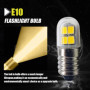 Ruiandsion Lot de 2 ampoules LED E10 4,5 V - 6 V - Culot à vis E10 - Ampoules LED 2835 8SMD - Jaunes - Mise à niveau pour lampes