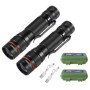 GUODSKHOO Lot de 2 Lampes de Poche LED Rechargeable Tactiques Lampe Torches Ultra Puissante par USB Avec Résistante à L'eau 3 Mo