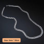 Zuofan Chaîne Cubaine Collier Homme Femme en Acier Inoxydable, Élégant Collier Homme Chaîne, Necklace Largeur 5 mm, Longueur 50 