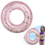 LUMOOM Bouée de natation gonflable avec paillettes - En PVC transparent - Pour adultes - Piscine, plage et sable - Fête (rose)