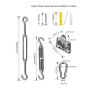 Kit de matériel de voile d'ombrage en acier inoxydable 304 pour installer des voiles rectangulaires et triangulaires pour jardin