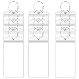 TRKETK Lot de 12 porte-étiquettes de bagage de croisière, 9 x 19 cm, grandes étiquettes de bagages en plastique transparent avec