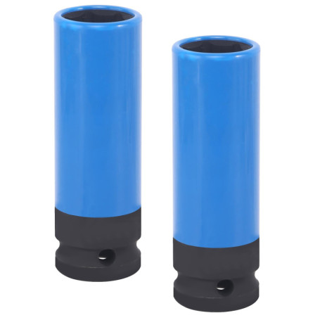 Douille a Choc, 2 Pièces Douille Longue 1/2, Douille Cle a Choc 17 Mm Avec Douille En Plastique Douille à Chocs Pour Jantes Alum