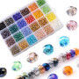 LABOTA 1200Pièces 6mm Perle en cristal, perle en verre à facette multi-couleur AB Perles dans une Boîte pour Bracelets, Colliers