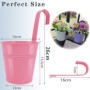 Pots de Fleurs, XRR 10 pièces Pots de Jardin avec Trou de Drainage, Crochet Amovible seaux à Suspendre, Pots de Fleurs en métal 