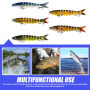 LEKEFETO Lot de 5 leurres de pêche avec 2 hameçons triples et boîte de rangement - Pour la pêche en eau douce et en eau de mer -