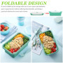 WANDGU Boîte à déjeuner pliable en silicone de 550 ml : 4 boîtes de conservation pliables, boîtes de conservation avec couvercle