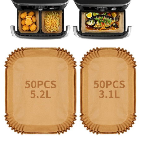 DUBUOZA 100 PCS Papier Cuisson Air Fryer Pour Air Fryer Philips Airfryer Série 3000, Papier Sulfurisé pour Moulinex EZ901820 5,2