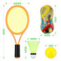 Raquette de Tennis pour Enfants, 2 en 1 Ensemble Raquette de Badminton avec 2 Balles de Tennis et 6 Badminton, Portable Jouets S