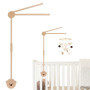 Bearrerp Petit Ours Support mobile pour lit bébé,en bois Cloches de Lit Bébé,support mobile bébé réglable en hauteur en bois, ad