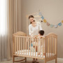 Bearrerp Petit Ours Support mobile pour lit bébé,en bois Cloches de Lit Bébé,support mobile bébé réglable en hauteur en bois, ad