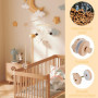 Bearrerp Petit Ours Support mobile pour lit bébé,en bois Cloches de Lit Bébé,support mobile bébé réglable en hauteur en bois, ad
