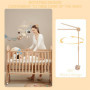 Bearrerp Petit Ours Support mobile pour lit bébé,en bois Cloches de Lit Bébé,support mobile bébé réglable en hauteur en bois, ad