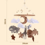Collazoey Lit bébé mobile, carillon mobile pour bébé animaux de la forêt, pendentif mobile pour bébé éléphant girafe lion nuage,