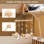 Kasanni Support Mobile Bebe, support mobile bébé réglable en hauteur en bois, adapté aux lits d'enfants Suspension Carillons éol