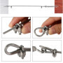 30m Corde en Acier Inoxydable à Suspendre Kit, 3mm Câble en acier inoxydable enduit de PVC avec Tendeur de corde M5 et Crochets,